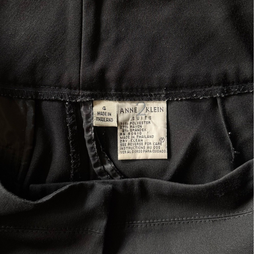 Anne Klein Black Wide Leg Dress Pants Size 4 Professional Trousers RN 50610 - Picture 2 of 8
